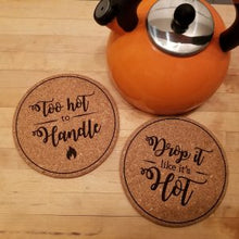 Load image into Gallery viewer, Engraved Cork Trivets
