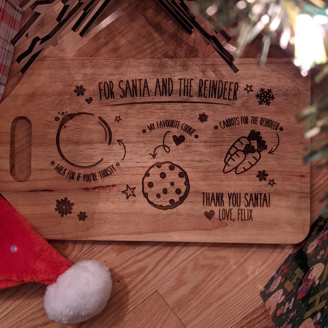 Santa's Customized Milk and Cookies Board