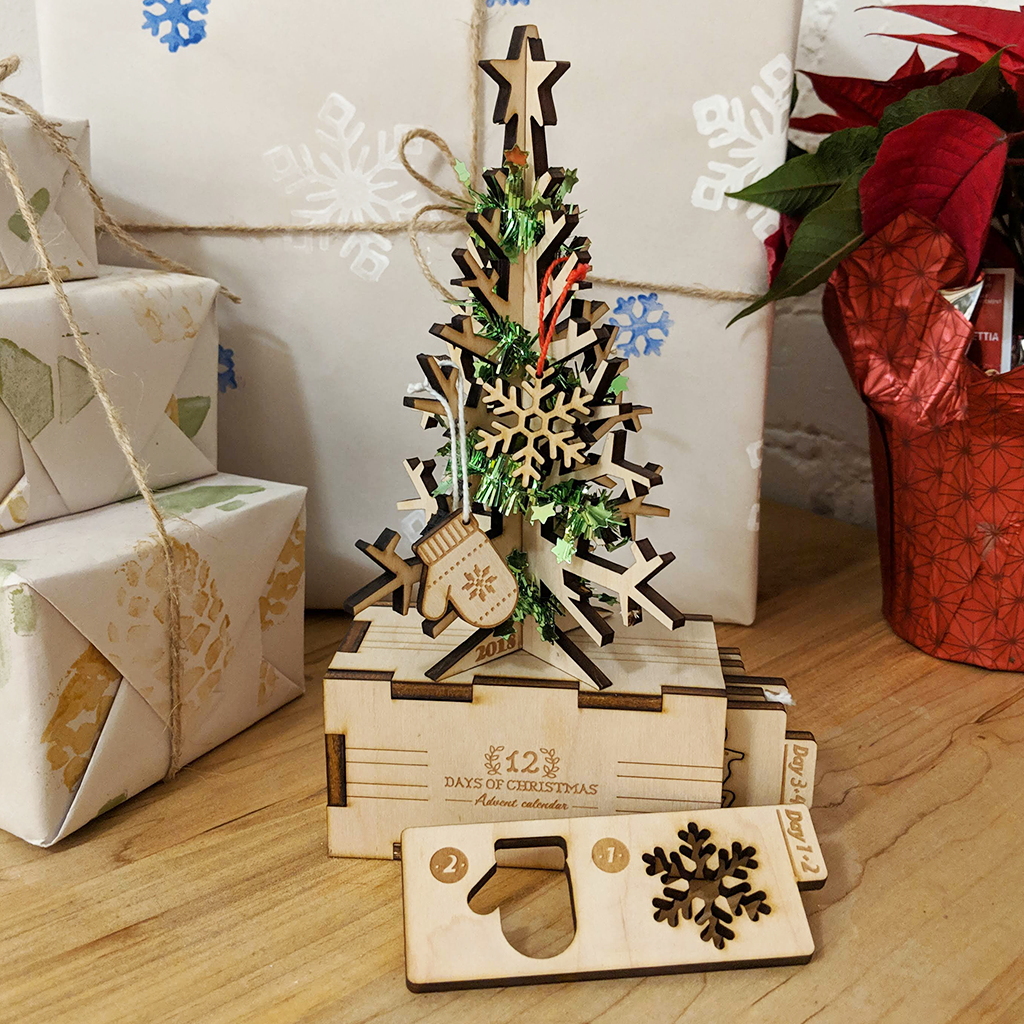 Wooden Festive Christmas Advent Calendar