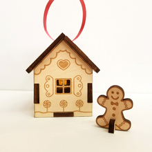 Load image into Gallery viewer, Gingerbread House with Gingerbread Person &amp; Tea Light
