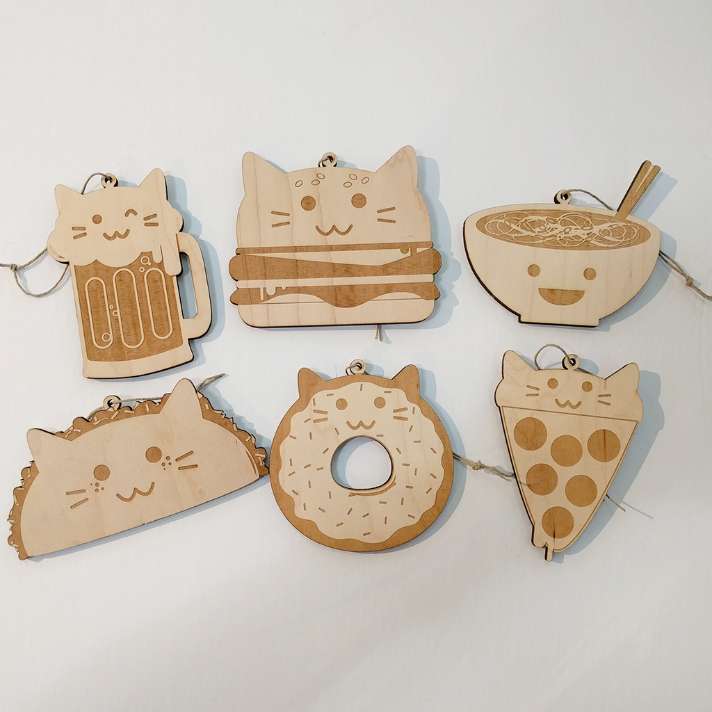 Lolo Designs Cat+Food Ornaments
